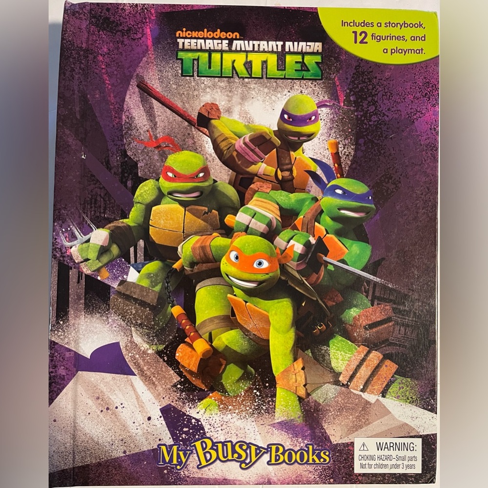 Nickolodeon Teenage Mutant Ninja Turtles My Busy Books -Book, Playmat, 7 Figures